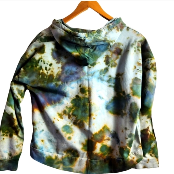 OOAK🔹️Custom Dyed Crop Hoodie Cotton/Spandex Womens Medium - Picture 2 of 8